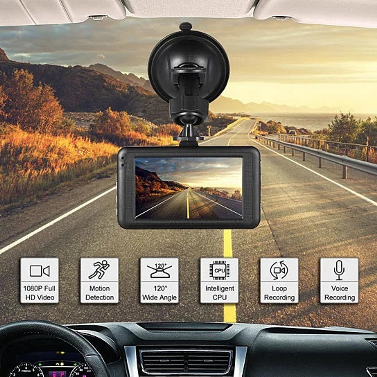 1080p Black Box Dash Cam with G-Sensor — view 1