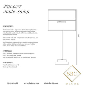 HANOVER TABLE LAMP
