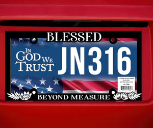 License Plate Frame Blessed Beyond