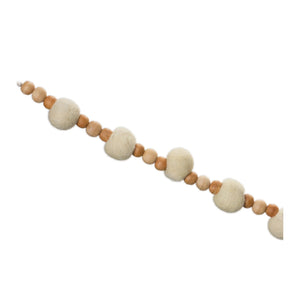 Wood Beaded String Garland - Pack Of: Set of 2 | Materials: Wood | Décor style: Modern