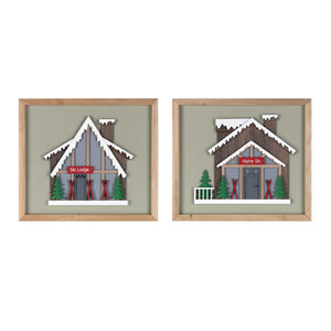 Framed Ski Lodge Wall Art
