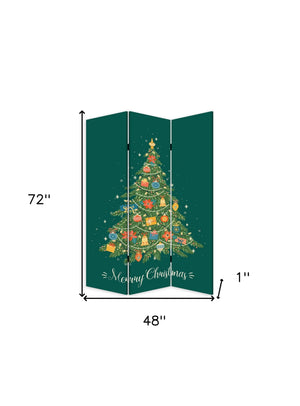 Festive Merry Christmas Three Panel Room Divider Screen
