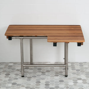 Teak Rectangular Shower Bench With Legs