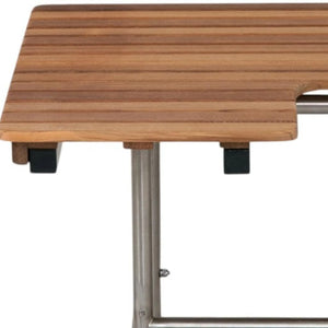 Wall Mount Teak Rectangular Shower Bench With Legs