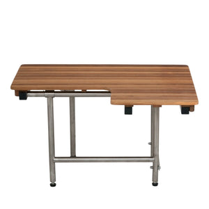 Teak Wall Mount Rectangular Shower Bench With Legs
