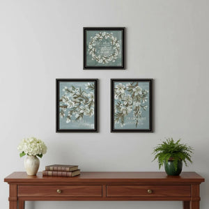 Set Of Three "Pray More And Worry Less" Black Framed Wall Art