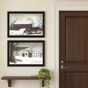 Set Of Two Christmas Time with Family Black Framed Wall Art