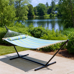 Lime Striped Double Hammock