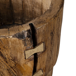 Brown Wood Pot Planter