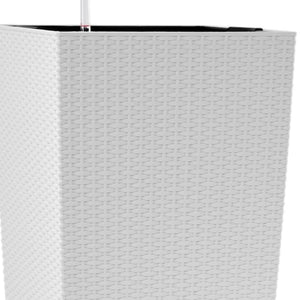 30" X 15" White Recycled Plastic Rectangular Self Watering Planter Box