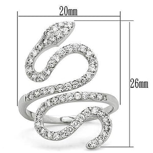3W138 - Rhodium Brass Ring with AAA Grade CZ in Clear