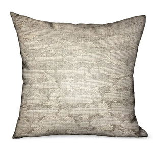 Plutus Silvered Rivulet Silver Solid Luxury Outdoor/Indoor Throw Pillow