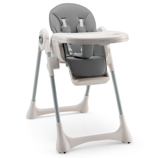 Baby Folding High Chair Dining Chair with Adjustable Height and Footrest-Green