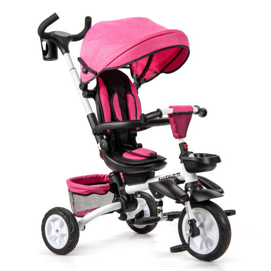 7-in-1 Detachable Baby Stroller with Canopy and Safety Harness-Blue