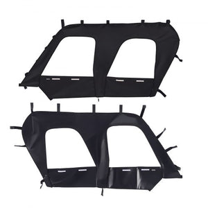 Cab Enclosure Upper Doors, Compatible with Kawasaki Teryx4 2012-2022, Soft Upper Doors, Windproof & Waterproof Upgraded Zipper UTV Soft Side Window Kit, Work with Roof and Partial Windshields