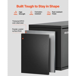 Metal Wall Cabinet, 27.56W x 12.01D x 14.02H Inch, Floating Garage Tool Cabinet with Up-Flip Door, 120 lbs Load per Shelf, Fit for Garage, Basement, Kitchen, Warehouse, Assembly Required