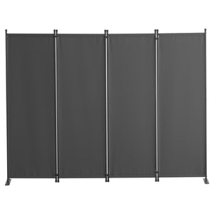 Room Divider, 4 Panel Room Dividers and Folding Privacy Screens, Fabric Partition Room Dividers for Office, Bedroom, Dining Room, Study, Freestanding, Light Gray