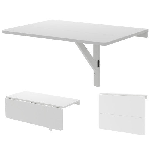 31.5 x 23.5 Inch Wall Mounted Folding Table for Small Spaces-White - Color: White