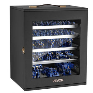 Miniatures Storage Case, Warhammer Carrying Case Fits for 2500-3500 Scale Models, Wooden Miniatures Display Holder with 5 Tray & 13 Slots, Miniature Case for Collectible (Minis Not Included)