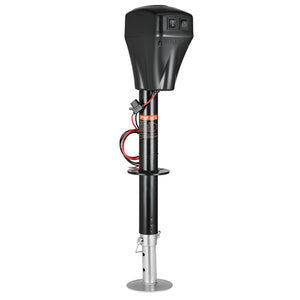 Electric Trailer Jack, 5000 lbs, Heavy Duty RV Electric Power Tongue Jack with 2 Way Connector, Manual Crank Handle & Weatherproof Jack Cover, 10"-28.3" Lift, for RVs, Trailers & Campers, Black