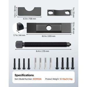 Yoke Puller, Made for Class 6-8 Transportation Trucks and Equipment, Heavy Duty Yoke Removal Tool Kit, Automotive Yoke Puller Kit Compatible with Kenworth, Peterbilt, Freightliner, Mack, Volvo