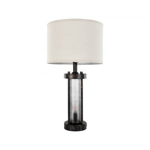Table Lamps Set of 2, Dimmable Farmhouse Bedside Nightstand Lamps, Vintage Lamp with LED Bulb and Linen Shades, Bedside Lamp with USB C+A Ports & AC Outlet, for Living Room, Bedroom & Office