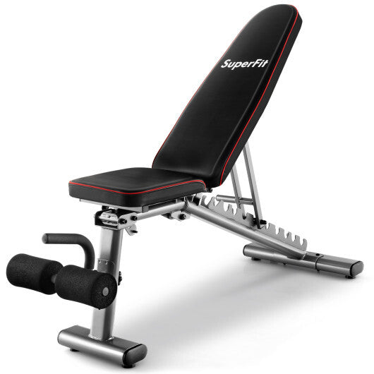 Strength Training Bench with 10 Backrest Positions - Black