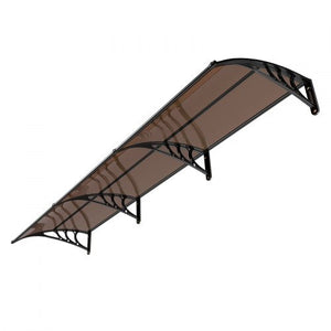 Awnings for Door Entrance, 38 x 117 in, Exterior Front Door Window Awnings with Drainage & ABS Bracket, Rain Snow Sun Protection, Overhang Polycarbonate Door Canopy for Porch Patio, Brown