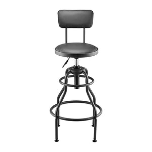 Shop Stool with Backrest, Pneumatic Garage Seat/Work Stool with 300 lbs Capacity, Adjustable Height Roller Creeper Seat, 360? Swivel Padded Workshop Stool, for Garage, Shop & Auto Repair, Black