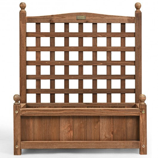 Wood Planter Box with Trellis Weather-resistant Outdoor