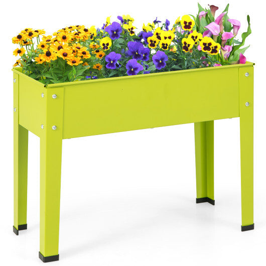 Metal Raised Garden Bed with Legs and Drainage Hole-40 x 11 x 31.5 inches