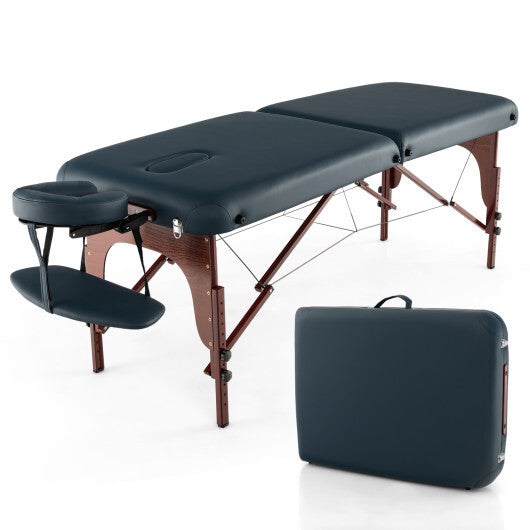 Portable Folding Massage Table with Carrying Case-Navy