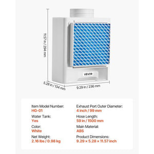 3-in-1 Indoor Dryer Vent Kit,Premium ABS Material with Water Drawer Fits 4 inch Exhaust Port, Smart Overheating Reminder Exhaust Hood & with 4 Purification Pads,For Electric Clothes Dryers