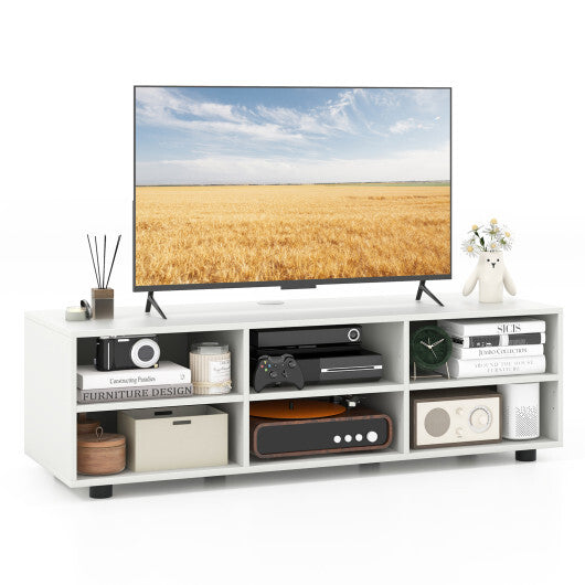 Modern Entertainment Center TV Stand for TVs up to 50 Inch-White