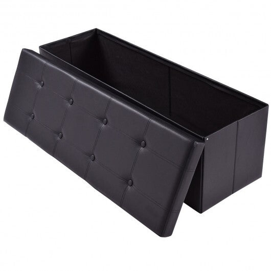 45 Inches Large Folding Ottoman Storage Seat - Brown
