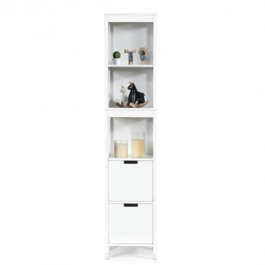 5-Tier Multifunctional Bathroom Floor Cabine Storage with 2 Drawers