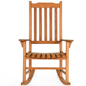 Outdoor Rocking Chair Single Rocker for Patio Deck - Color: Natural