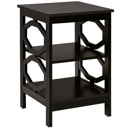3-tier Nightstand Sofa Side End Accent Table-Coffee - Color: Coffee