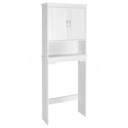 Over the Toilet Storage Cabinet Bathroom Organizer with Adjustable Shelf-White