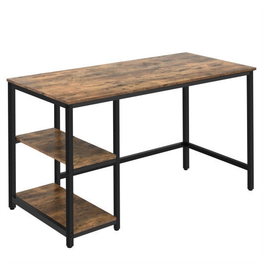 55 Inch Computer Desk Office Study Table Workstation Home with Adjustable Shelf Coffee-L
