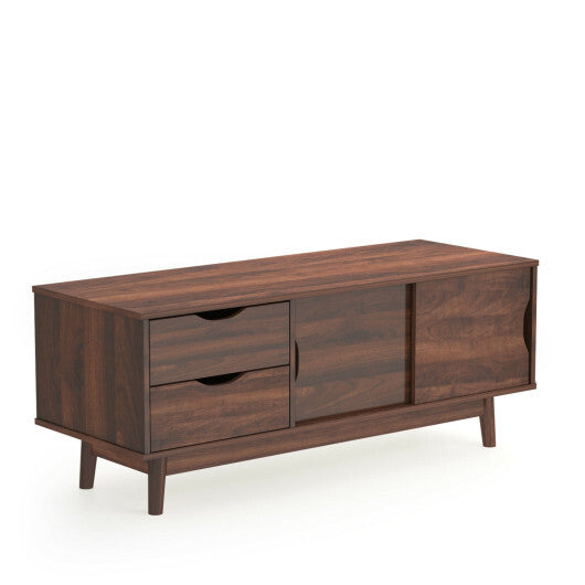 TV Stand for TV up to 60 Inch Media Console Table Storage with Doors-Gray