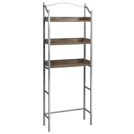 3-Tier Over-The-Toilet Bathroom Spacesaver Storage Rack-Black