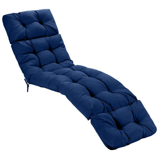 Outdoor Lounge Chaise Cushion with String Ties for Garden Poolside-Orange
