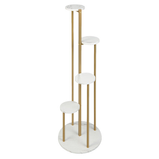 4-Tier 48.5 Inch Metal Plant Stand-White
