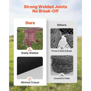 Hardware Cloth 60 in x 50 ft, 1/2 in 19 Gauge Galvanized Wire Mesh Roll, Weather-Resistant Vinyl Coated Chicken Wire Fencing, Heavy Duty Welded Garden Plant Fencing for Rabbit Cage Snake Fence