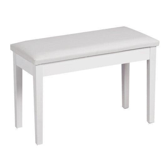 Solid Wood PU Leather Padded Piano Bench Keyboard Seat-Coffee