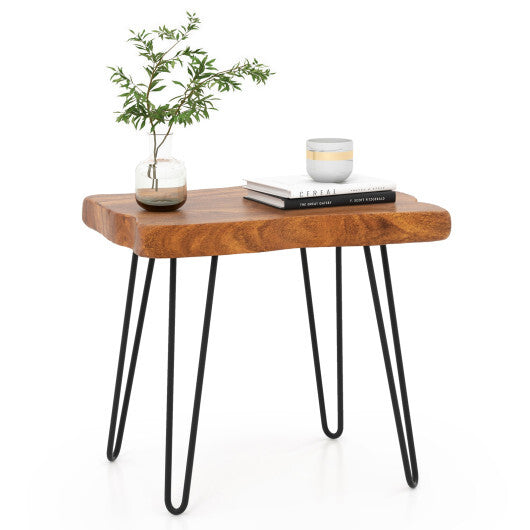 Rectangular Reclaimed Recycled Indonesia Teak Wood End Table - Color: Brown