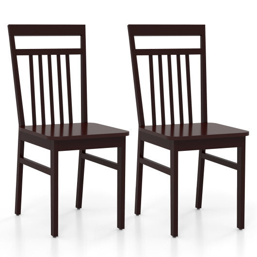 Set of 2 Farmhouse Dining Chair with Slanted High Backrest