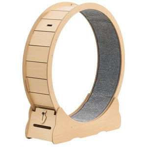 Cat Exercise Wheel, 48 in Wooden Cat Running Wheel for Indoor Cats up to 28 lbs, Cats Treadmill with Carpeted Runway & Locking Mechanism, Quiet Roller Kitten Sport Toys for Pets Fitness & Health