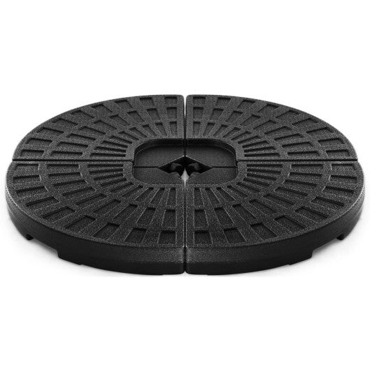 4 Pieces Round Cantilever Umbrella Base with Carry Handles for Garden